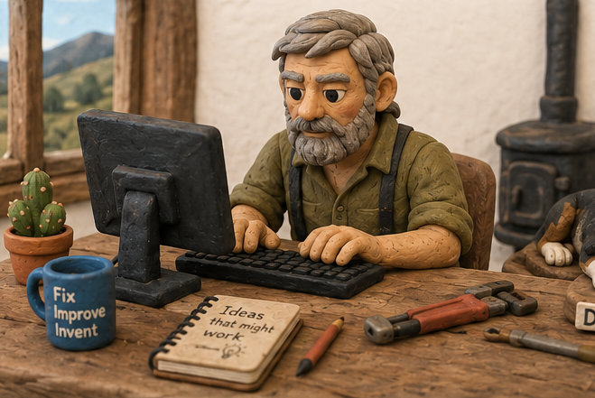Graham at his desk
